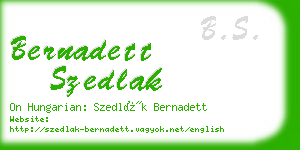 bernadett szedlak business card